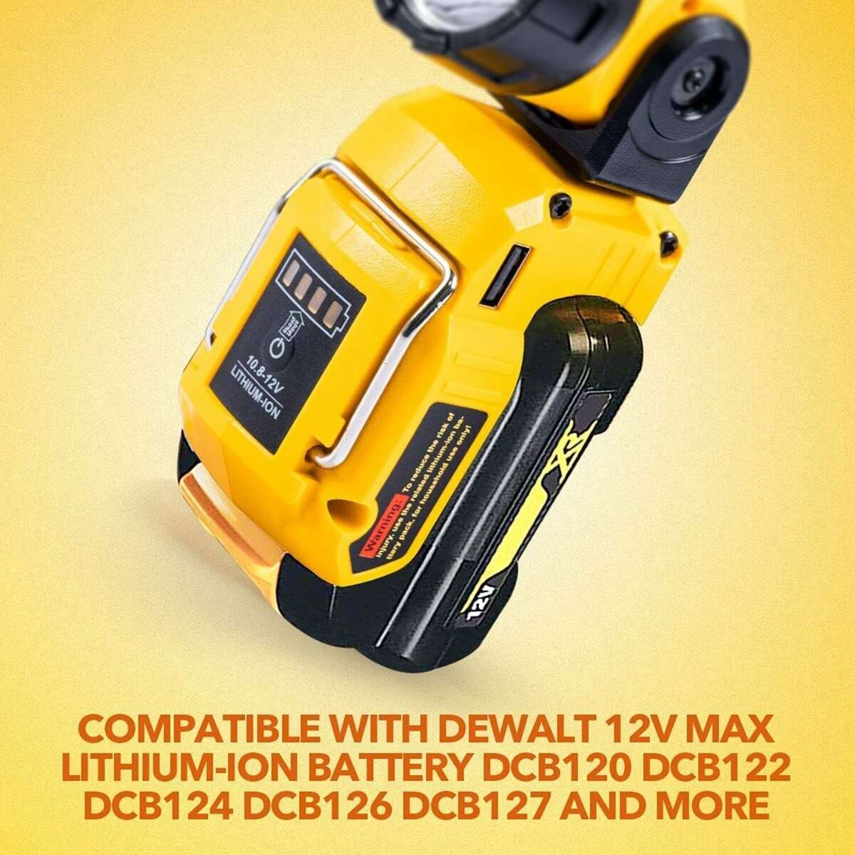 LED Work Light Electric Spotlight Flashlight For DeWalt 12V MAX Li-Ion Battery