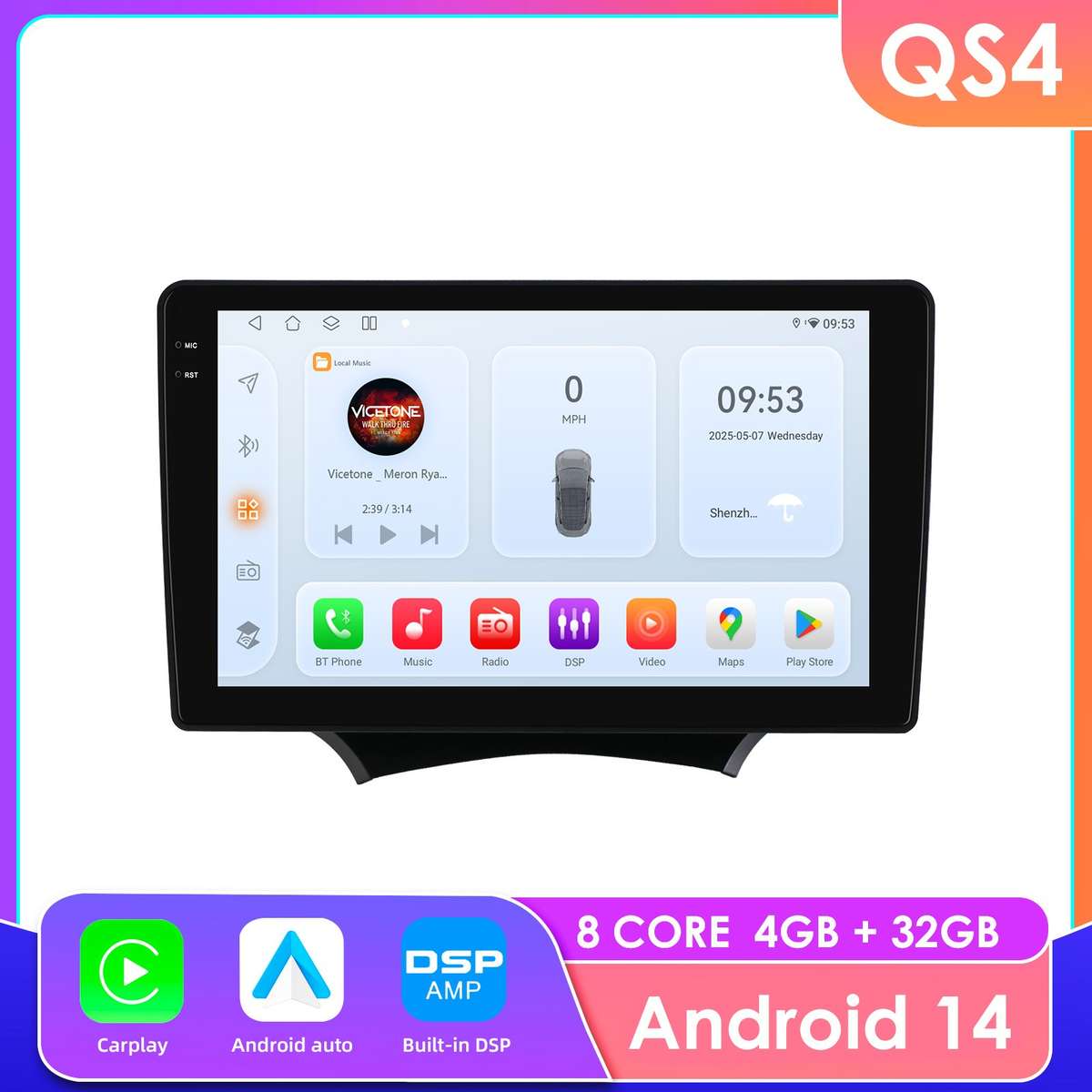 8-Core For Ford Ka 2008-2014 Android14 Car Stereo GPS Navi Radio DSP CarPlay SWC