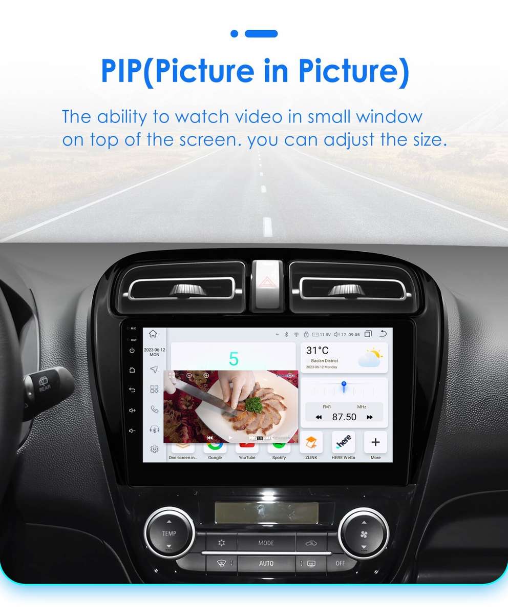 CarPlay 9" Android 12 Car Stereo WiFi GPS HeadUnit For Mitsubishi Mirage 2012-19