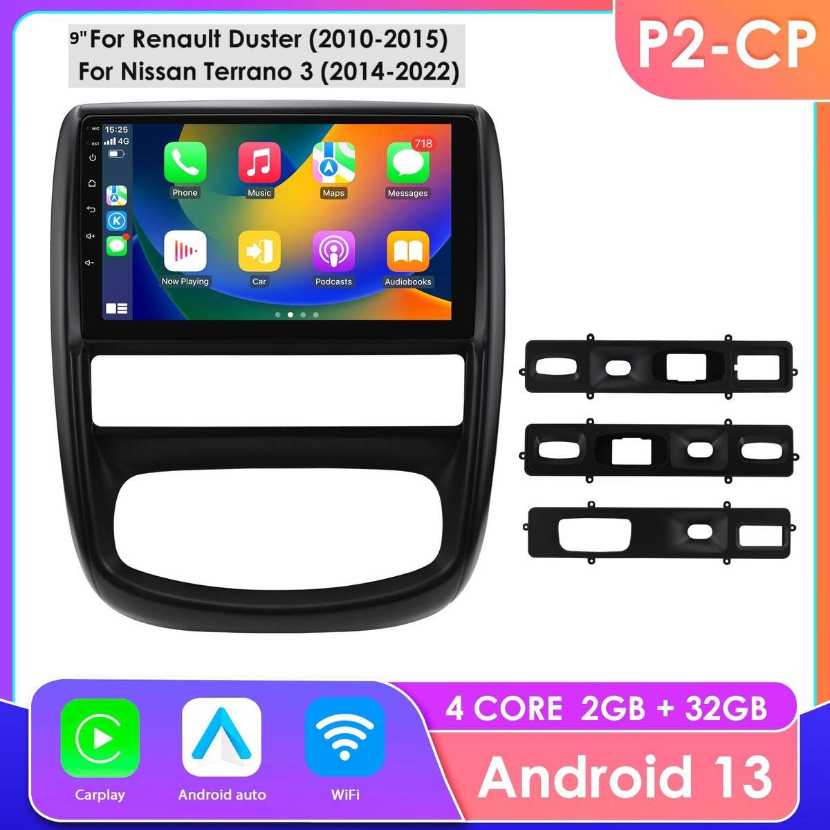 Android 14 CarPlay Navi For Renault Duster 2010-2015 Stereo Radio GPS WiFi 2+32G