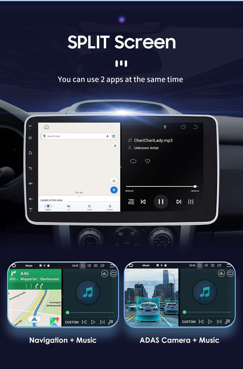4+64GB 10.1" Rotatable Android 12 Carplay Single DIN Car Stereo Radio GPS DSP AI