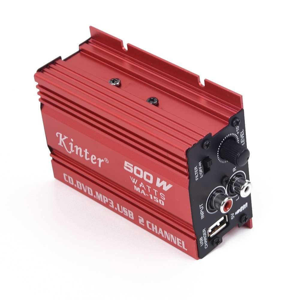 Car 12V 500W Mini HiFi Stereo Audio Amp Subwoofer For Cars And Motorcycles