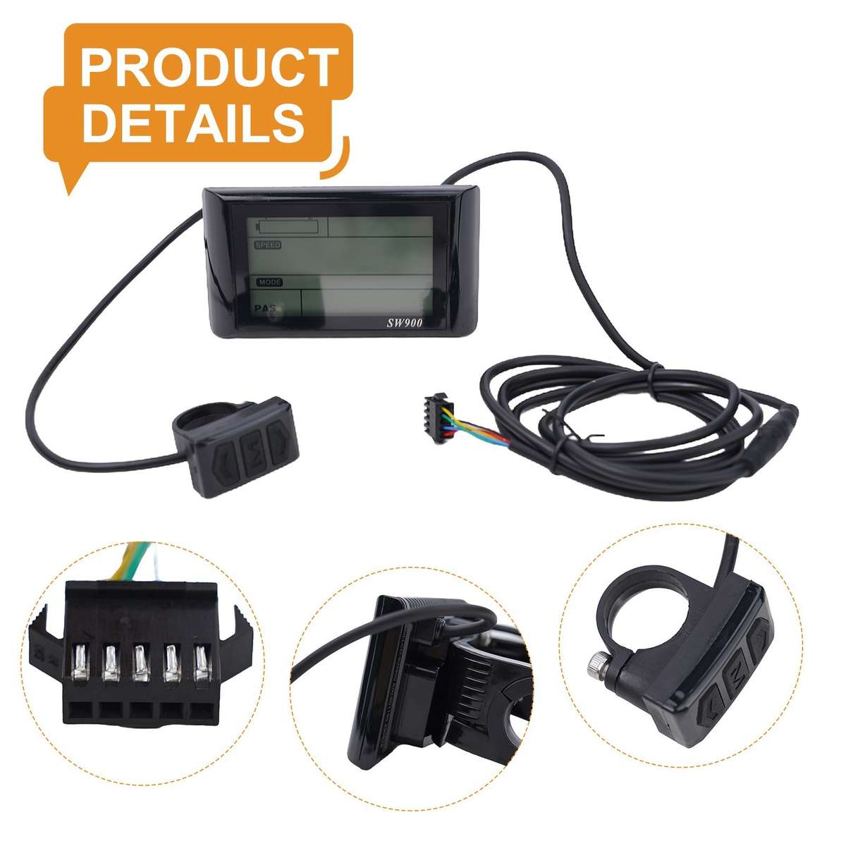 5Pin LCD S900 Display Meter Control Panel 24-72V E-Bike Electric/Bicycle