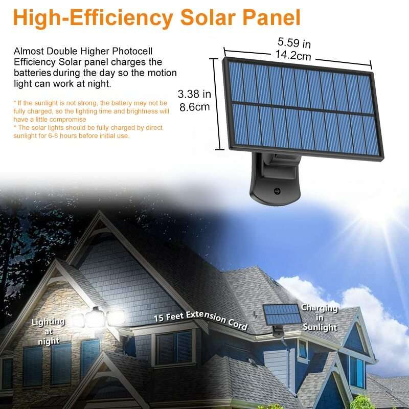 Solar LED Street Lamp Motion Sensor Remote Control Wall Flood Yard Outdoor Lamp Separation-122 SMD