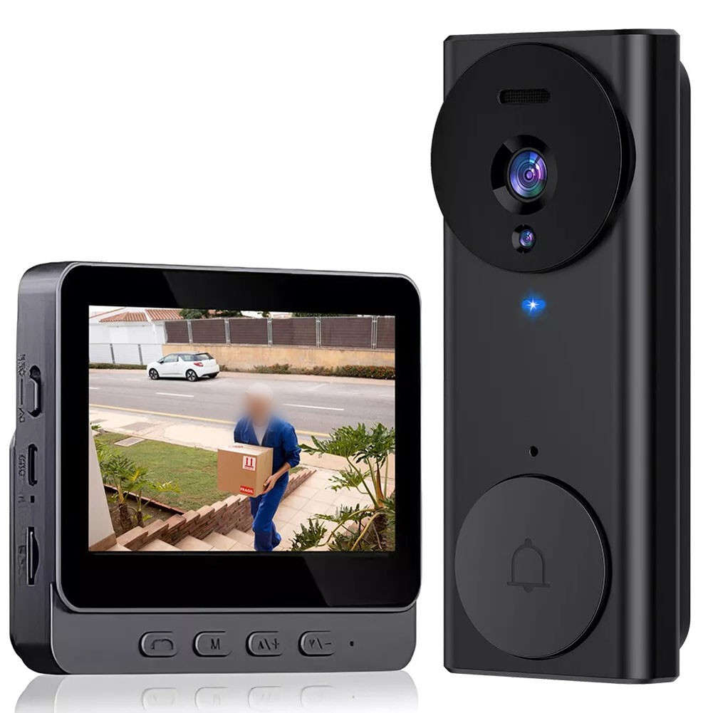 Rechargeable Wireless Video Doorbell With 4.3 Inch Display And Snapshot Feature