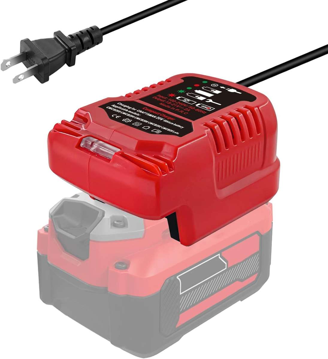 Mini Charger for Craftsman 20V Li-ion Battery CMCB204 CMCB202 CMCB201 CMCB209