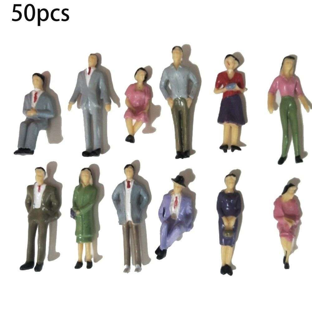 50x 1:32 Scale Painted Figures Model People Passengers For Layout Landscape