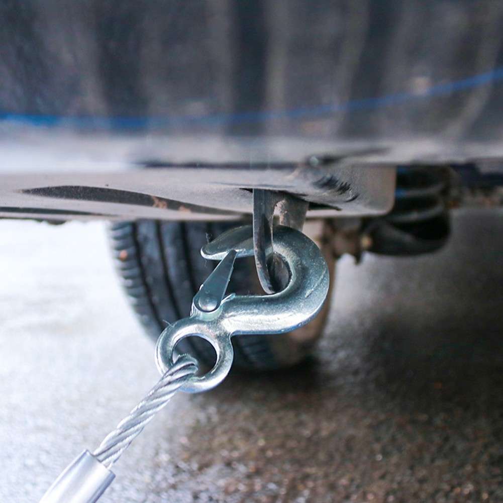 Rubber Coated Tow Recovery Hook Rope 5 Ton 4Meter Heavy Duty Steel Wire Cable