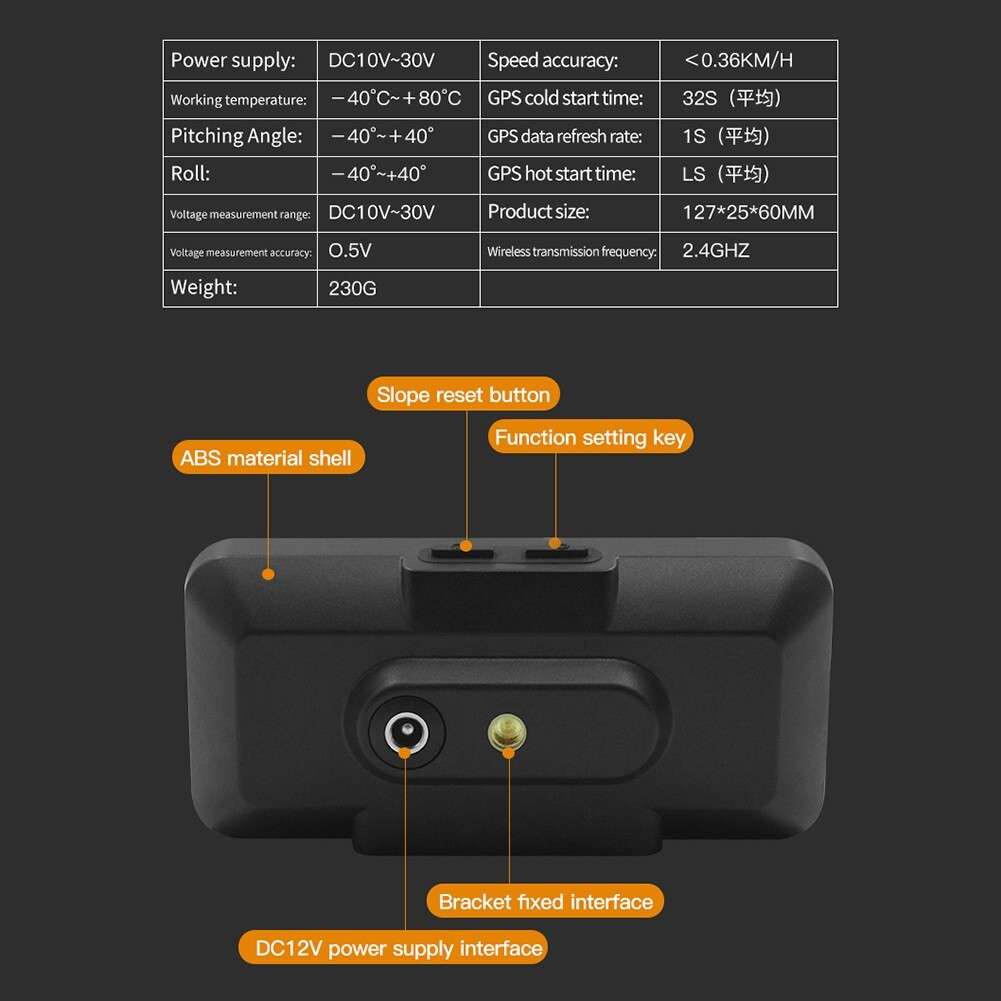 Car SUV Digital GPS Speedometer HUD Gauge Inclinometer for COMPASS Slope Meter
