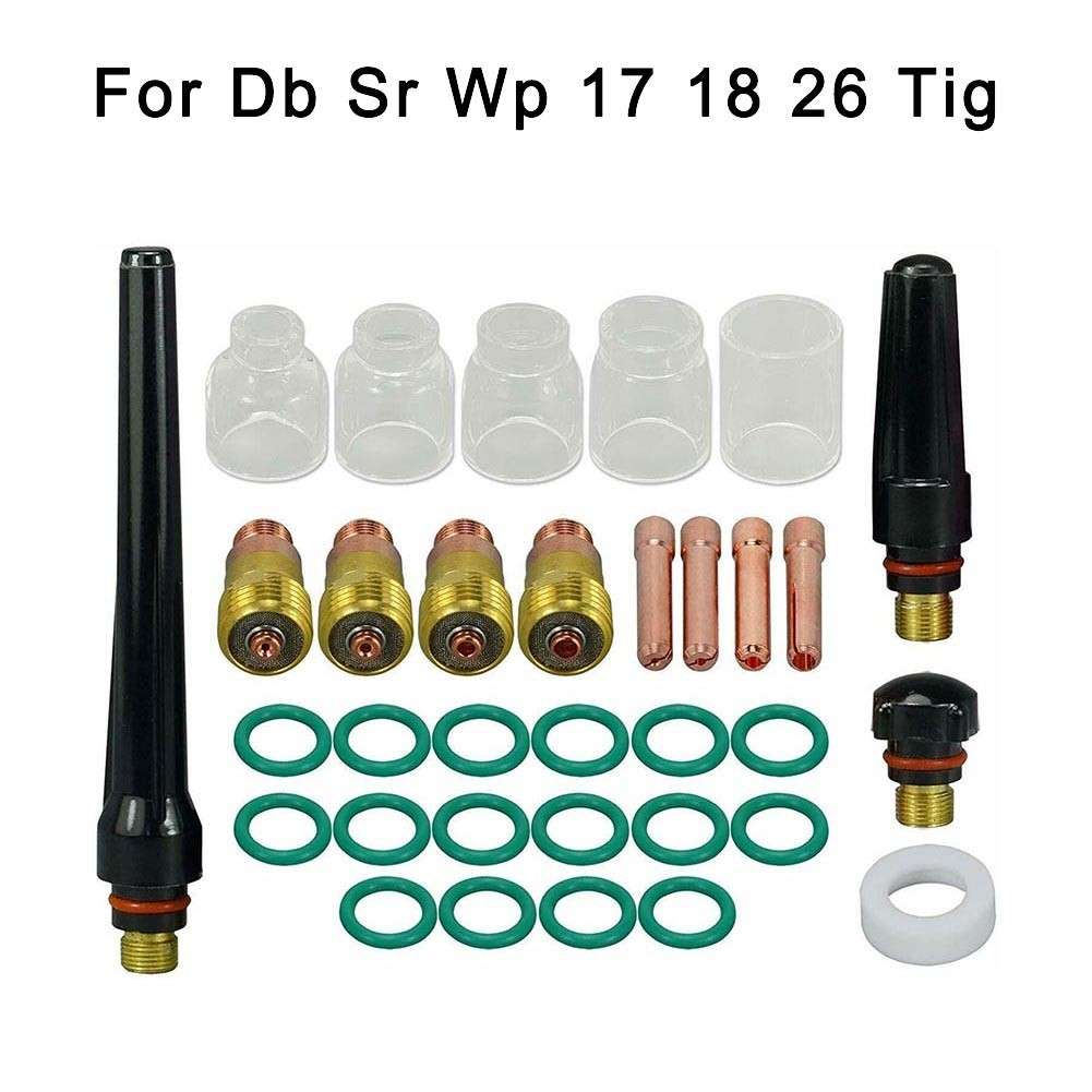 1set TIG Welding Torch Gas Lens #5-10 Glass Cup Kit For WP-17/18/26