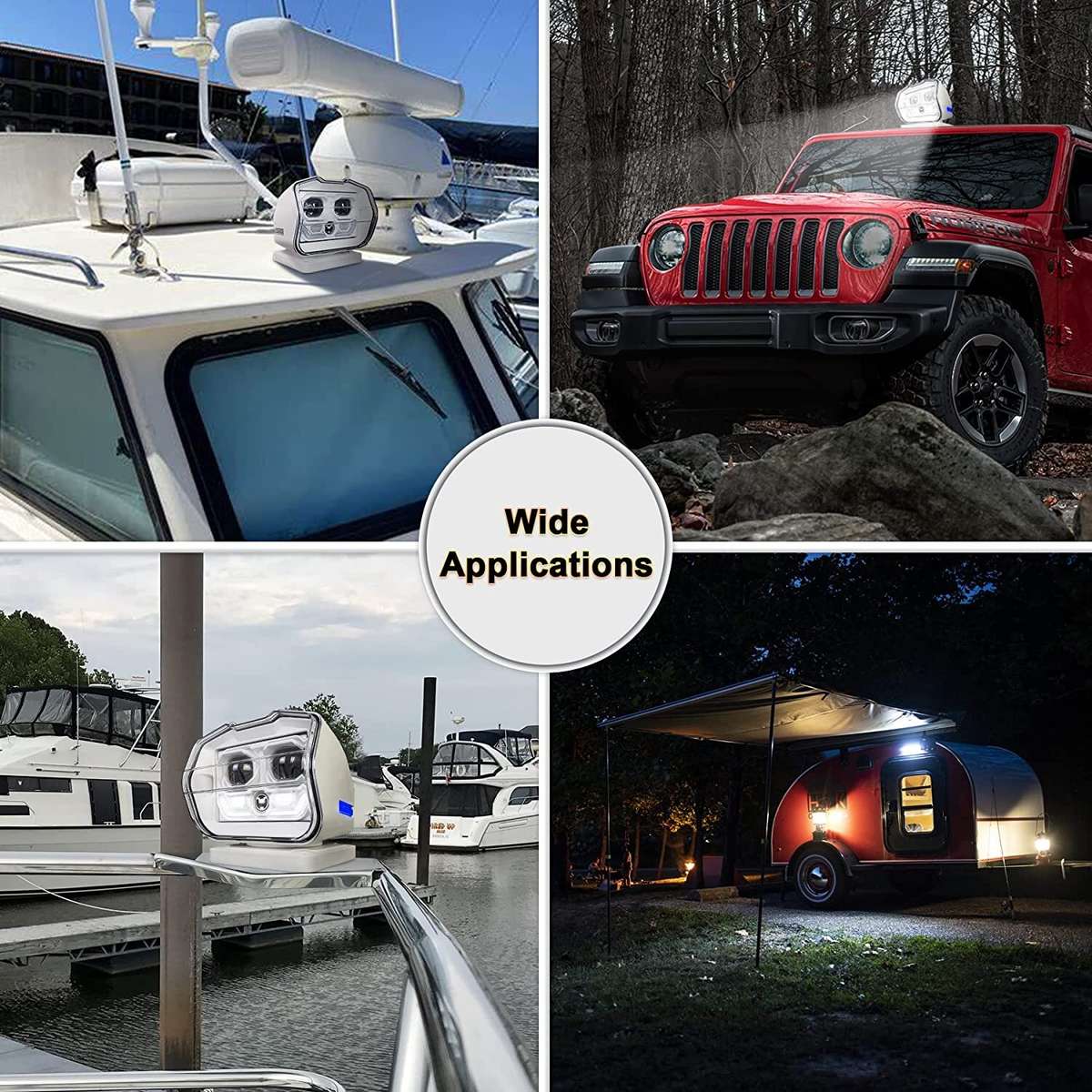 50W Searchlight Wireless Spotlight Magnetic LED Remote Control Marine Boat Car