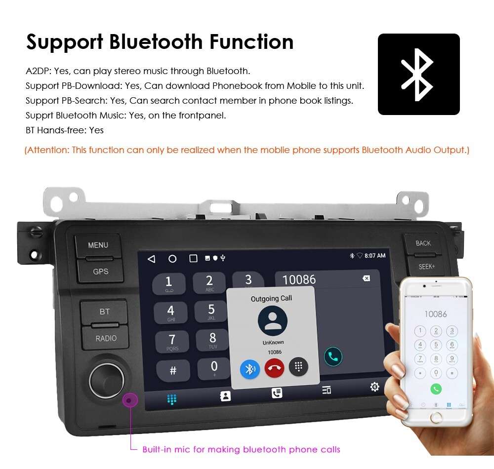 For BMW E46 320/325i/328i 7" Android 12 Car Radio SWC GPS Navigation Stereo WIFI