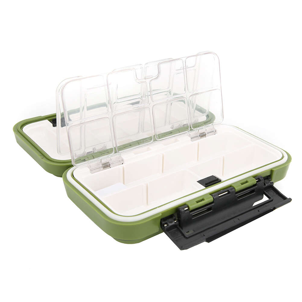 (M C Green)ABS Waterproof Fishing Tackle Box Bait Lure Hooks Storage Case CH
