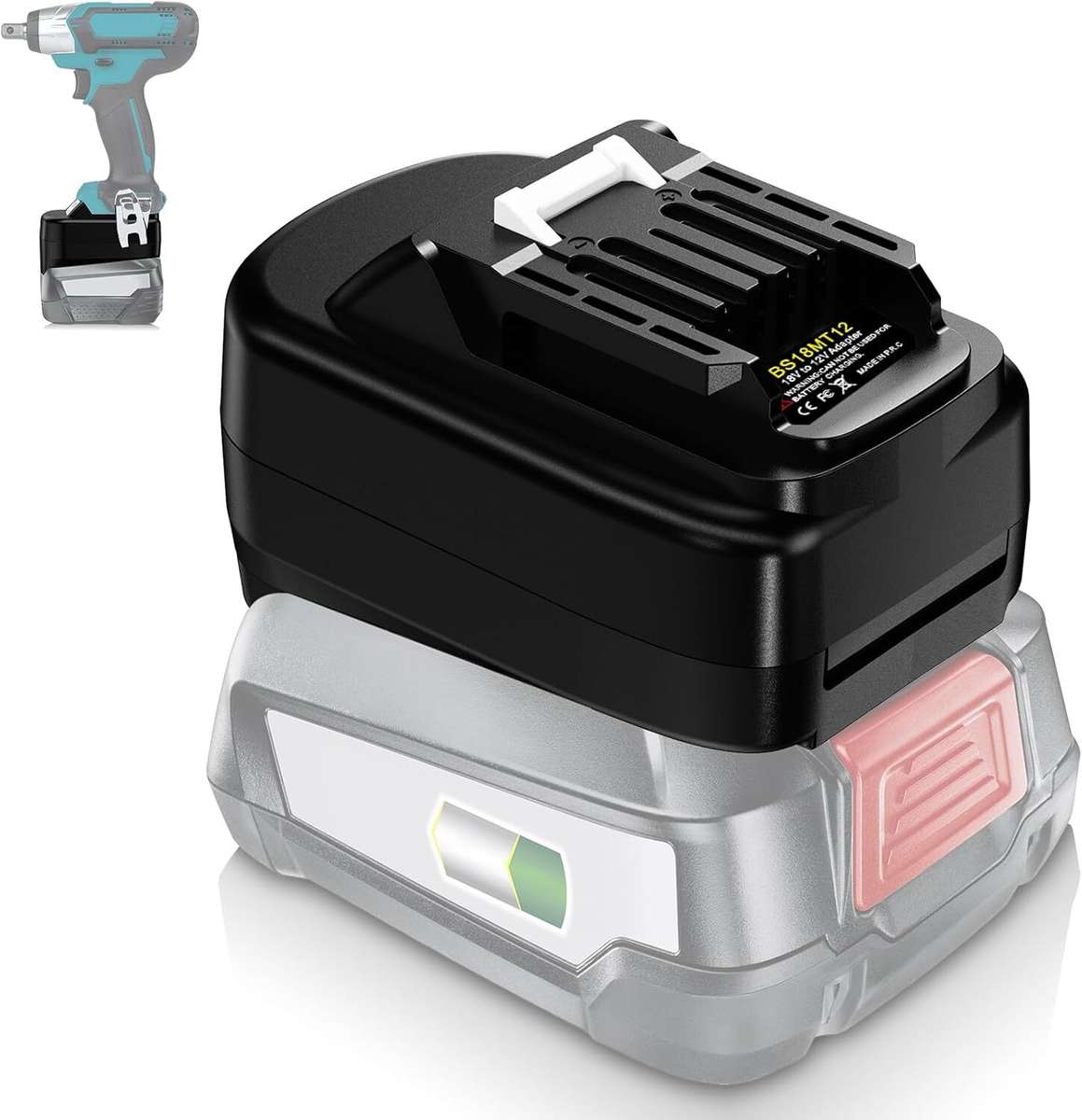 Adapter for Bosch 18V PBA Li-ion Battery Converter to for Makita 12V Power tools