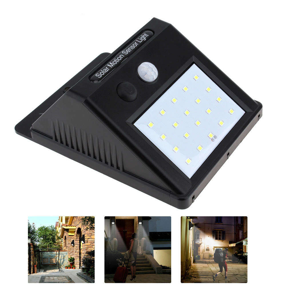 20 LED Solar Power PIR Motion Sensor Wall Light Outdoor Waterproof Garden Lamp
