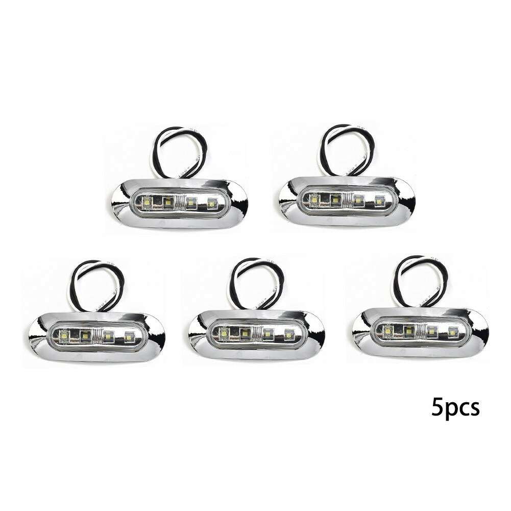 5pcs Marine Boat LED Courtesy Lights Cabin Deck Walkway Stair Light White 12-24V