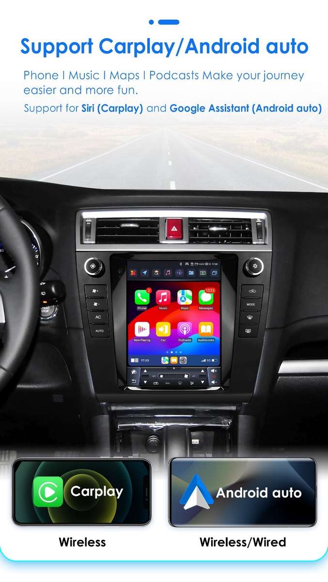9.7" For Subaru Legacy Outback 2015-2018 Carplay Android Car Stereo SWC WIFI 32G