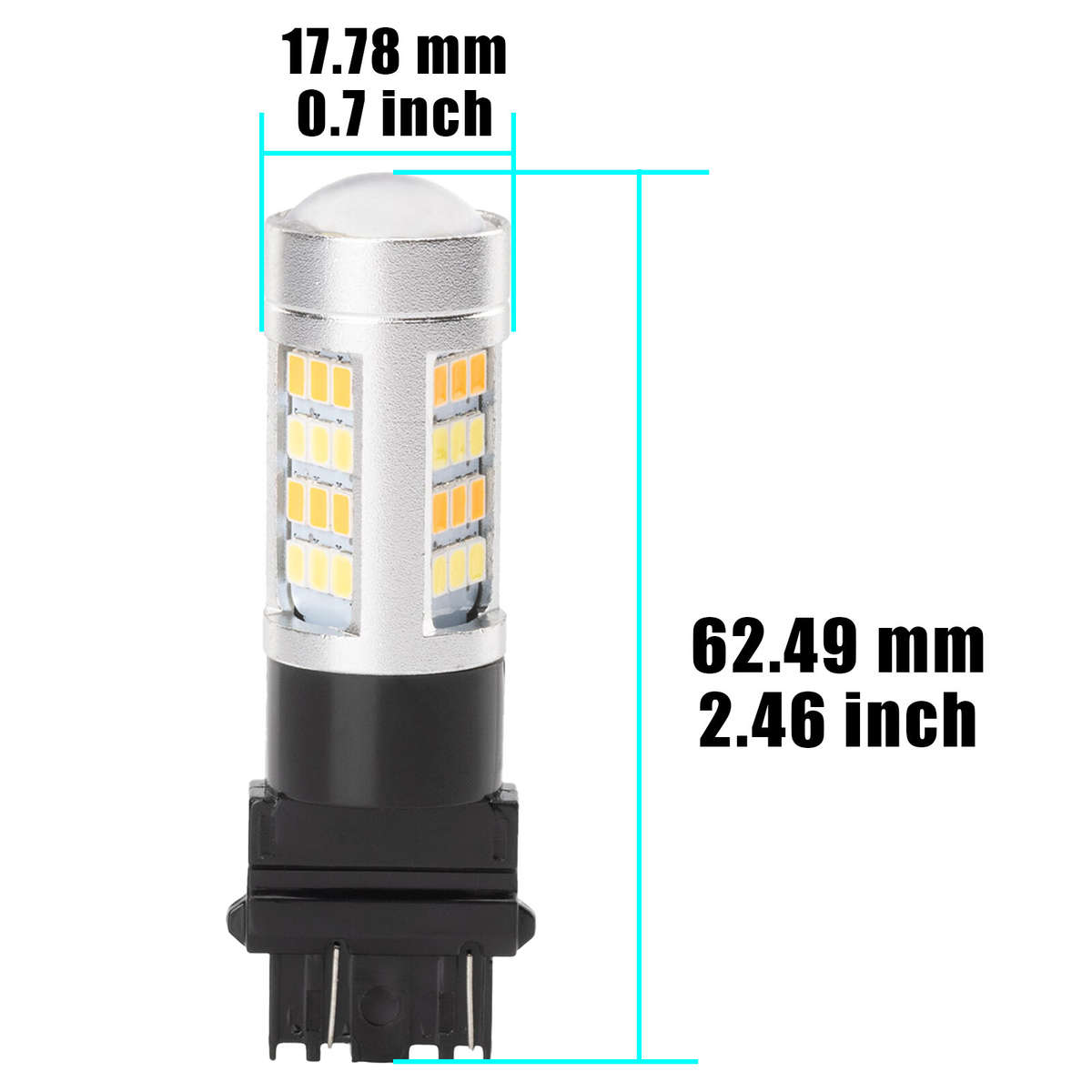 4x 3157 Error Free White/Amber LED DRL Switchback Turn Signal Parking Light Bulb