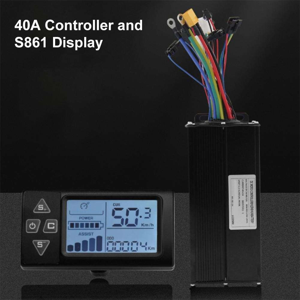 36V 48V 52V Brushless Controller With LCD Display For 40A 1500W 2000W E Bikes