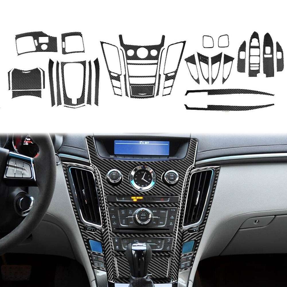 31Pcs Carbon-Fiber Full Interior Decorative Cover Trim For CTS 2008-13