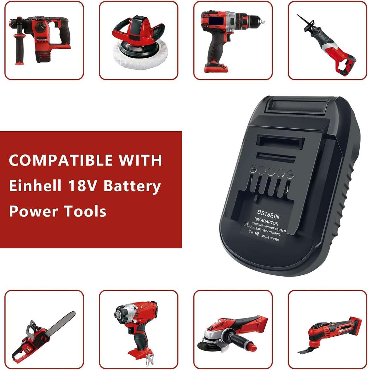 Adapter for Bosch 18V GBA Li-ion Battery Convert to for Einhell 18V Power Tools