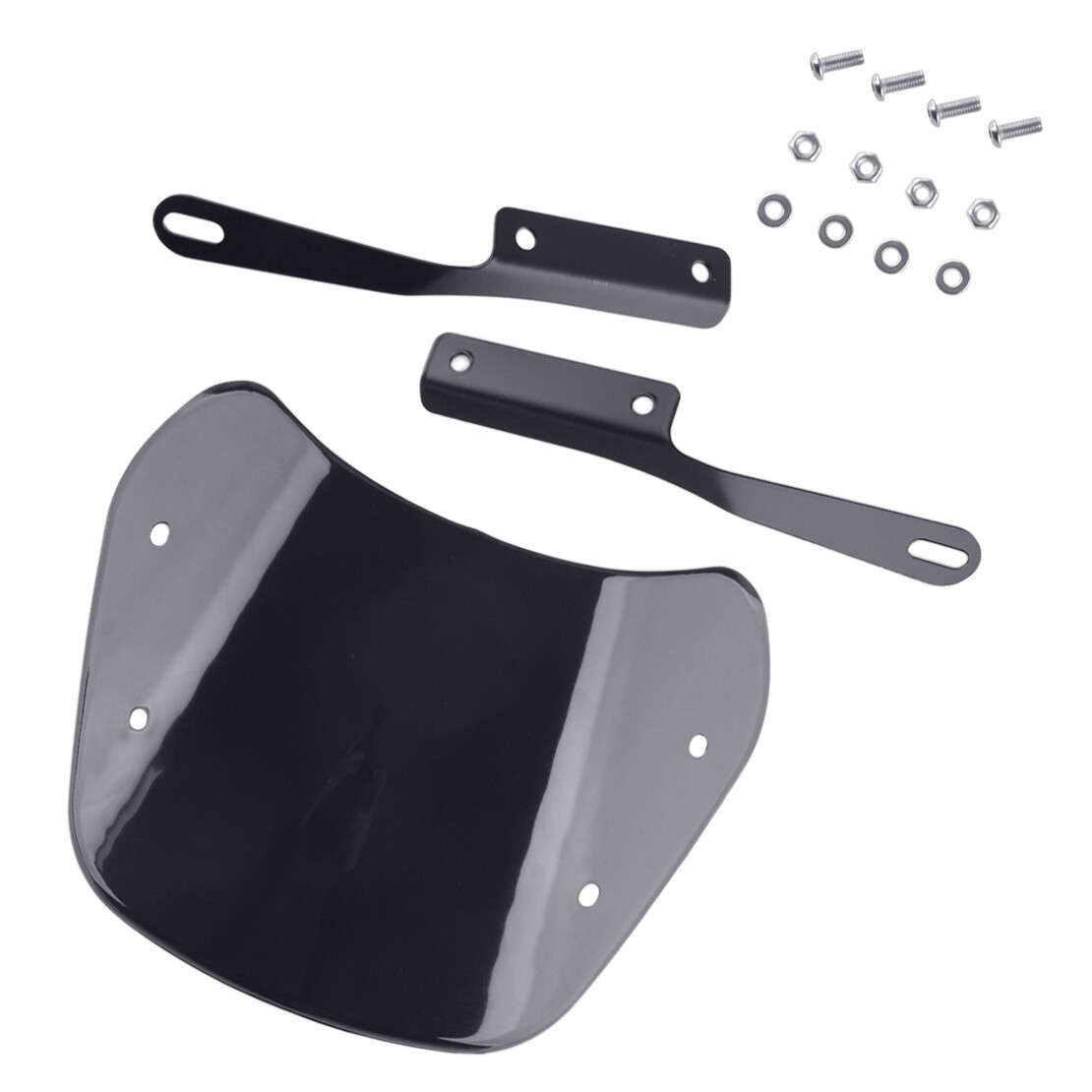5-7" Motorcycle Headlight Windshield Windscreen Deflector Black Acc