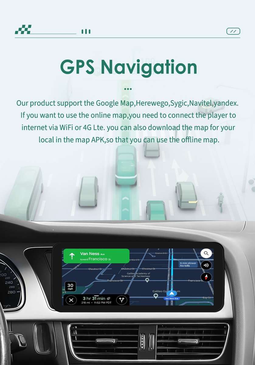 10.25" TouchScreen Carplay for AUDI A4 A5 2009-2016 Headunit Radio BT Android 13