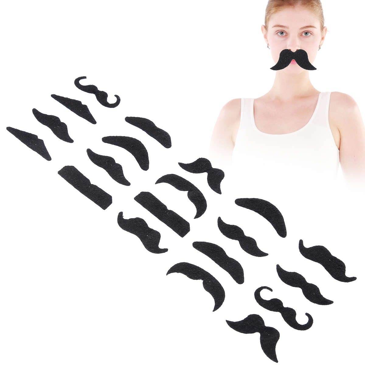 20 Pieces Fake Mustaches Funny False Beard Black Mustaches For Costume Acces CHW