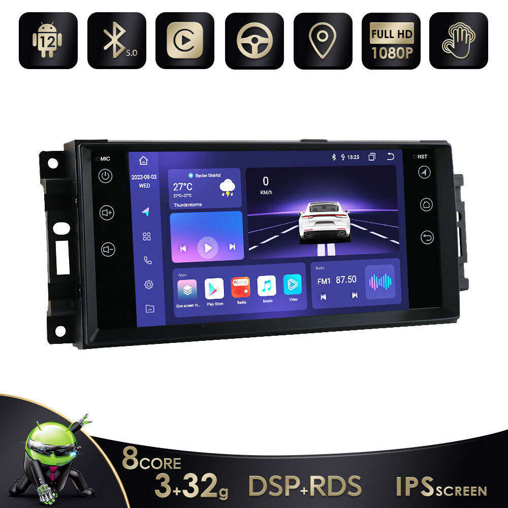 7" For Jeep Wrangler Compass Chrysler Android 8Core CarPlay Stereo Radio GPS Nav