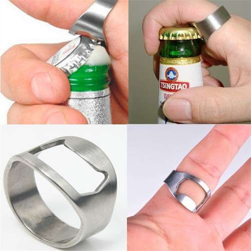 FREE SHIPPING - 1PCS Silver Finger Ring Bottle Opener
