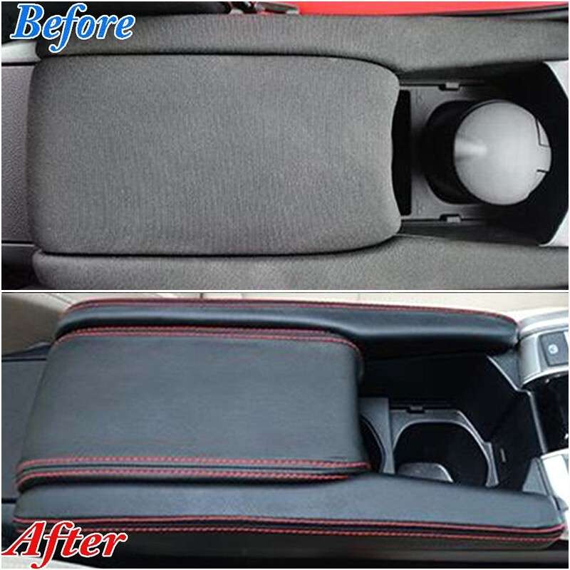 3x Car Armrest Box Cover Center Case Trim Waterproof For Civic 2016-2018