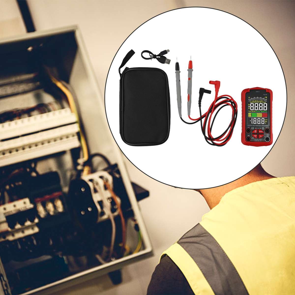 Smart Digital Multimeter USB Rechargeable TRMS 6000 Counts ACDC-Voltmeter