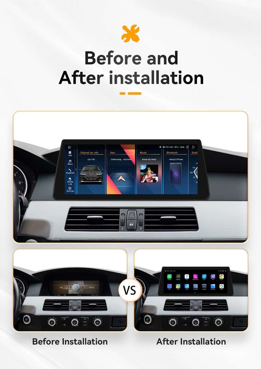 10.25" Android 13 Car Stereo Radio CarPlay GPS For BMW 5 Series E60 E61 E63 CCC