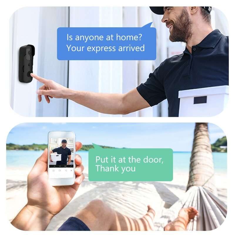 Two-Way Doorbell WiFi Video Smart Talk Door Bell Ring 1080p HD Security Camera