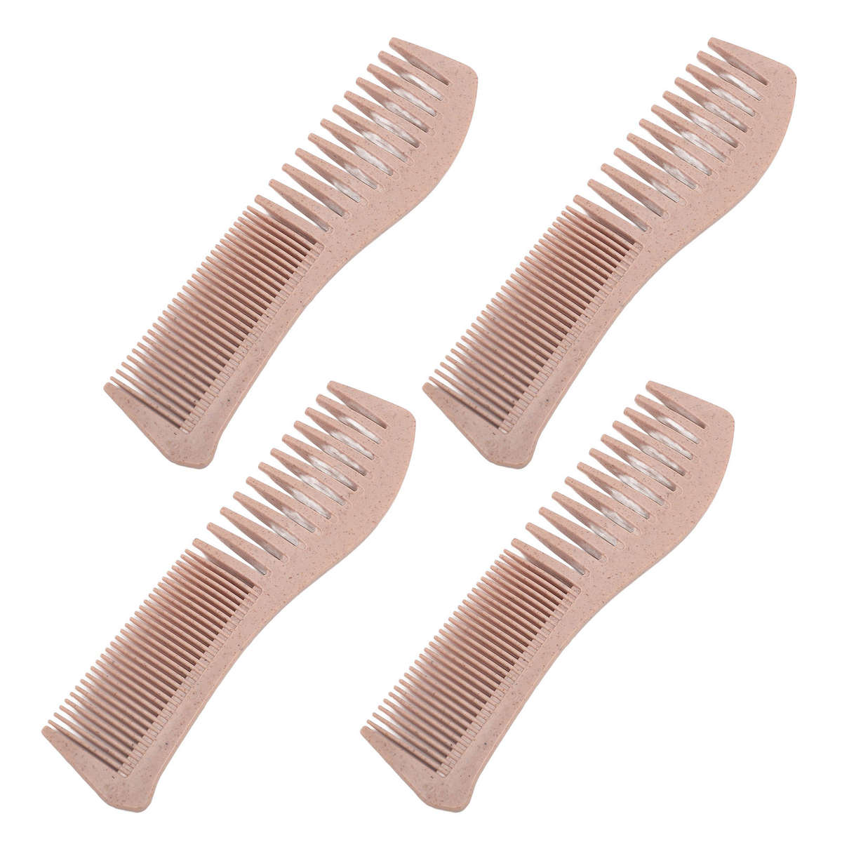 10pcs Wide Tooth Detangling Comb Ergonomic Portable Wheat Straw Small Hair D CHW
