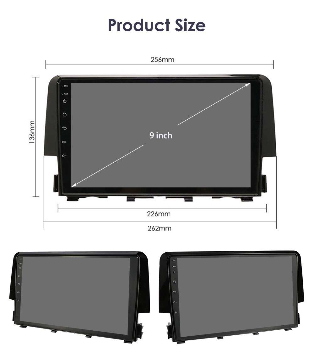 8-Core Android 13 Car Stereo Radio 9" for Honda Civic 2016-2021 CarPlay GPS DSP
