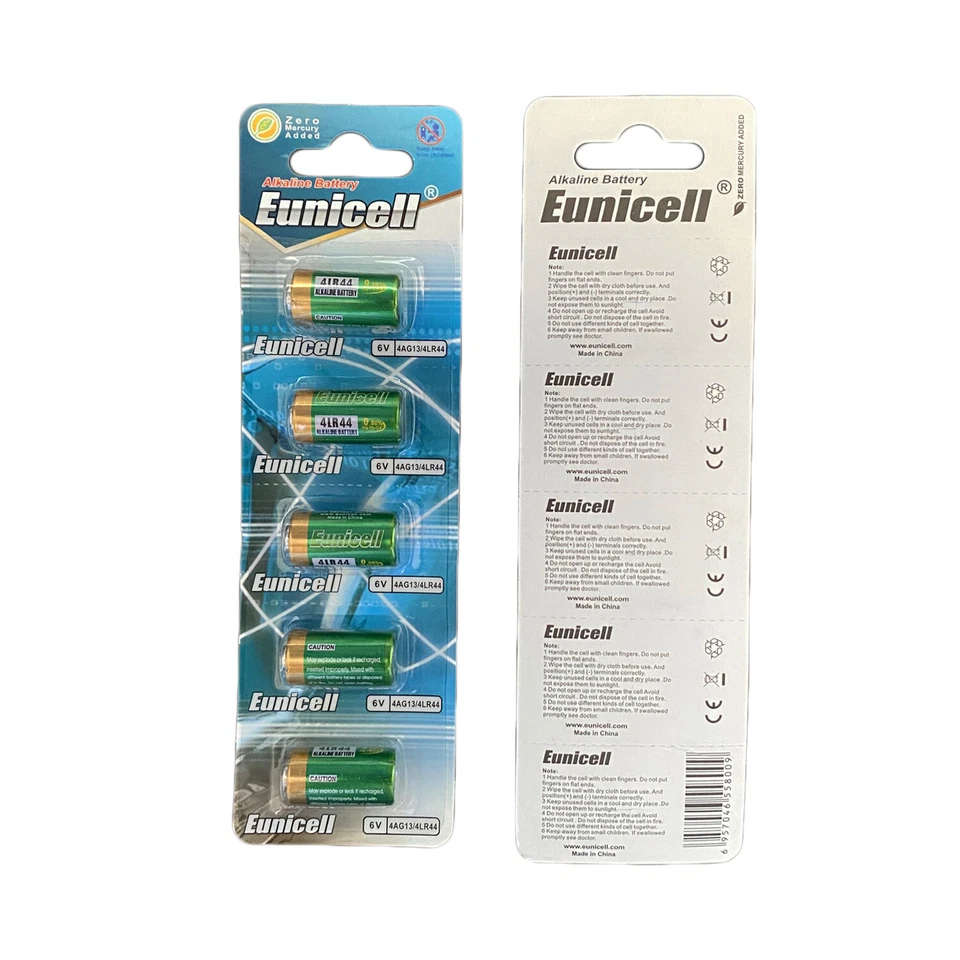 5 X 4LR44, 4AG13, 6V Eunicell Alkaline Battery 0% Mercury