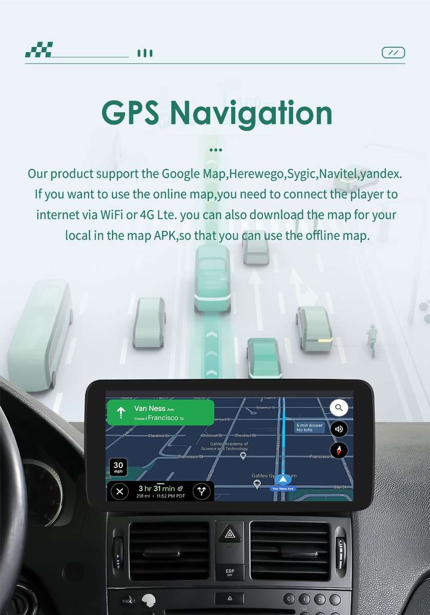 10.25" Android CarPlay Radio GPS 8Core For Mercedes Benz C-Class W204 S204 NTG4.