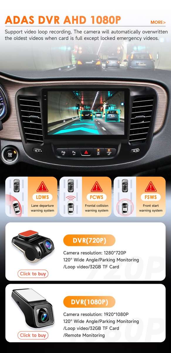 Android 14 8Core For Chrysler 200 200C 2015-2019 CarPlay Car Radio Stereo 6+64GB