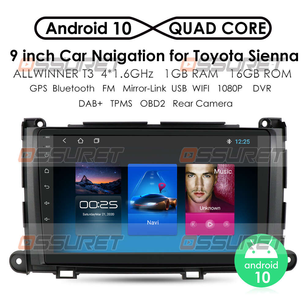 9'' Toyota Sienna 2010-2014 Android 10 Car Stereo Radio GPS Navigation Quad-Core