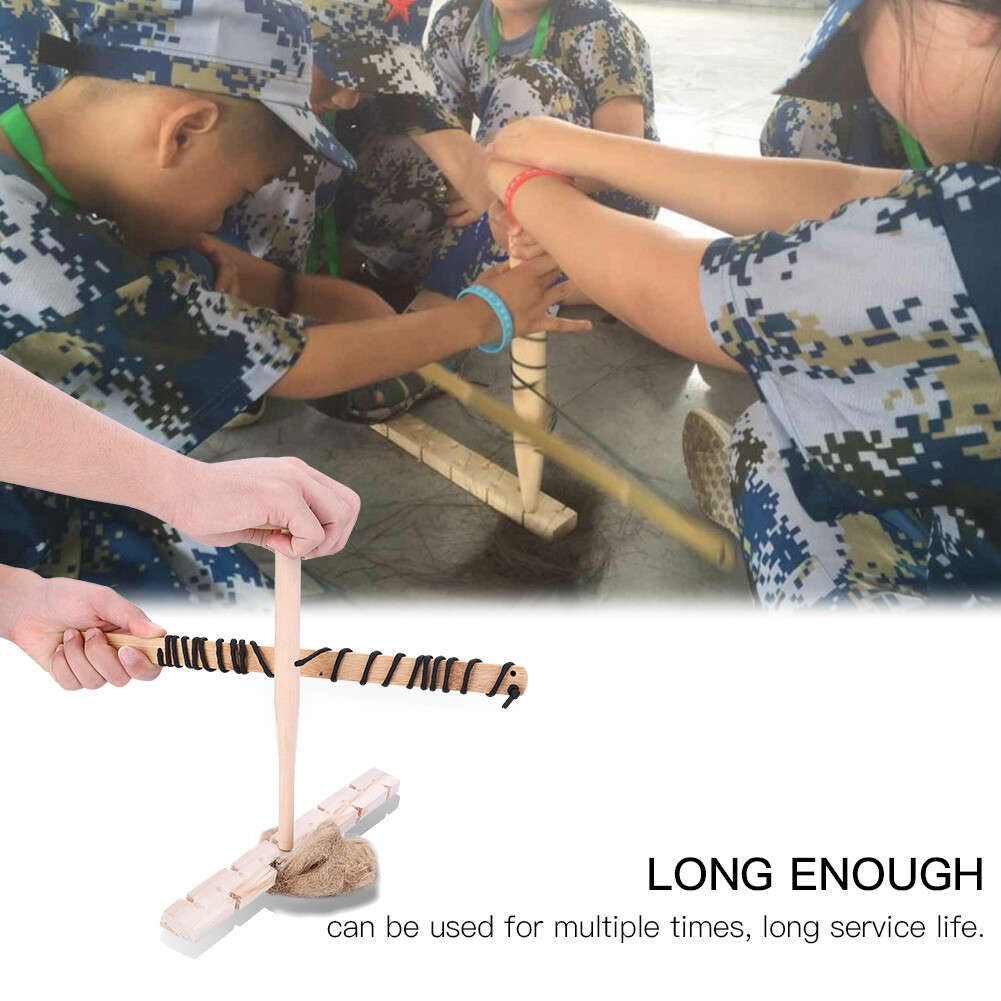 Wood Drilling Fire Making Tool Survival Emergency Ignitor Kit For Outdoor CH