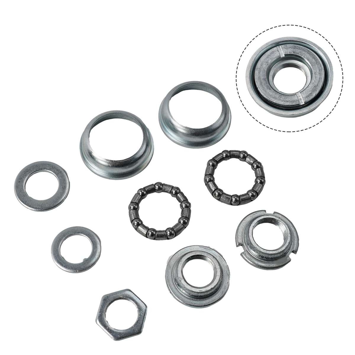 Bike Bicycle Bottom Bracket BB Cup Bearing Set For Large Shell 1 Piece Crank