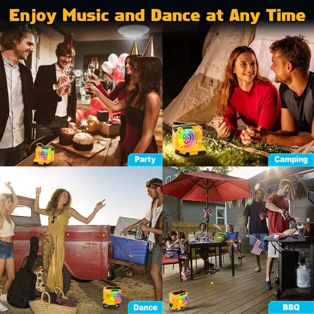 Portable Speaker Bluetooth Player Loudspeaker For Dewalt 18V 20V Li-ion Battery