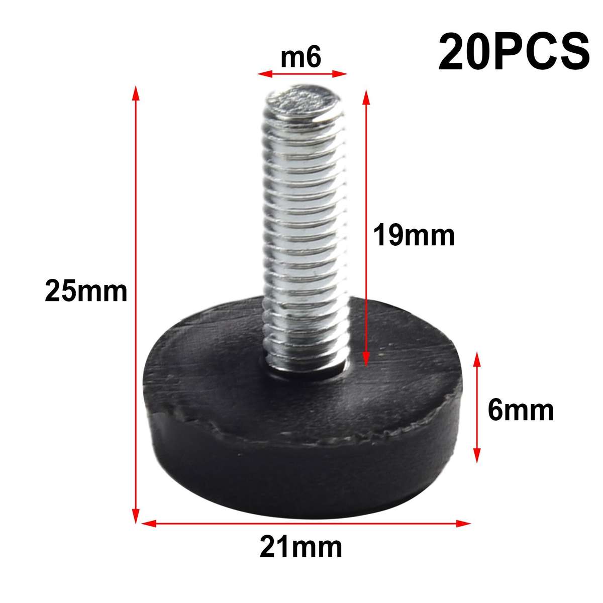 Conference Room Table And Desk Leveling Foot Pack Of 20 With M6 Thread
