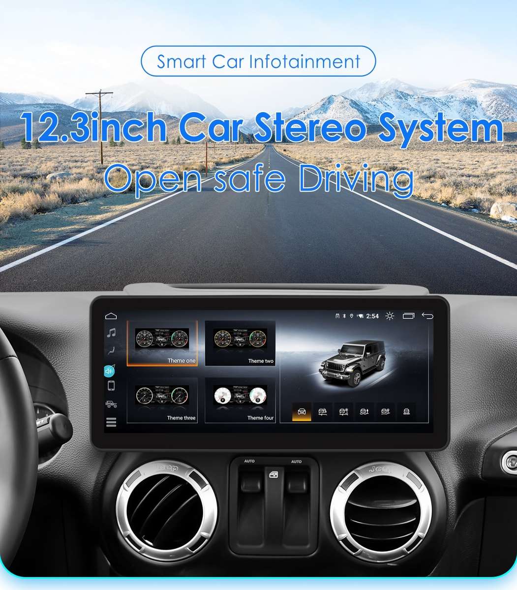12.3" Android 13 Car Play Radio Stereo GPS 8Core For Jeep Wrangler JK 2011-2018