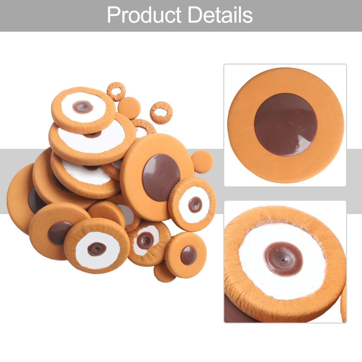 Complete Set Of 25 PCS Brown Saxophone Leather Pads For Tenor Sax Replacement