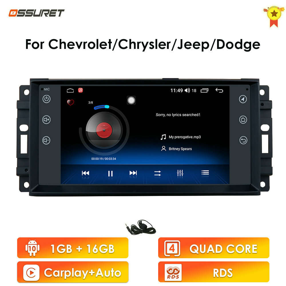6.2" Android10 Auto CarPlay Stereo Radio GPS Navigation for Jeep Chrysler Dodge