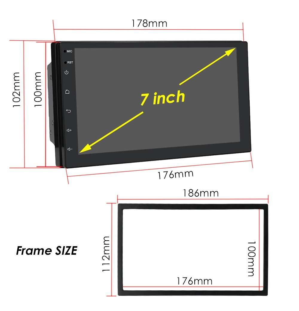 Double 2Din Android 11 Apple Carplay Car Radio Player GPS Navi Stereo Bluetooth