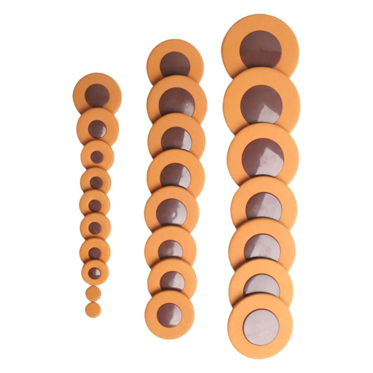 Complete Set Of 25 PCS Brown Saxophone Leather Pads For Tenor Sax Replacement