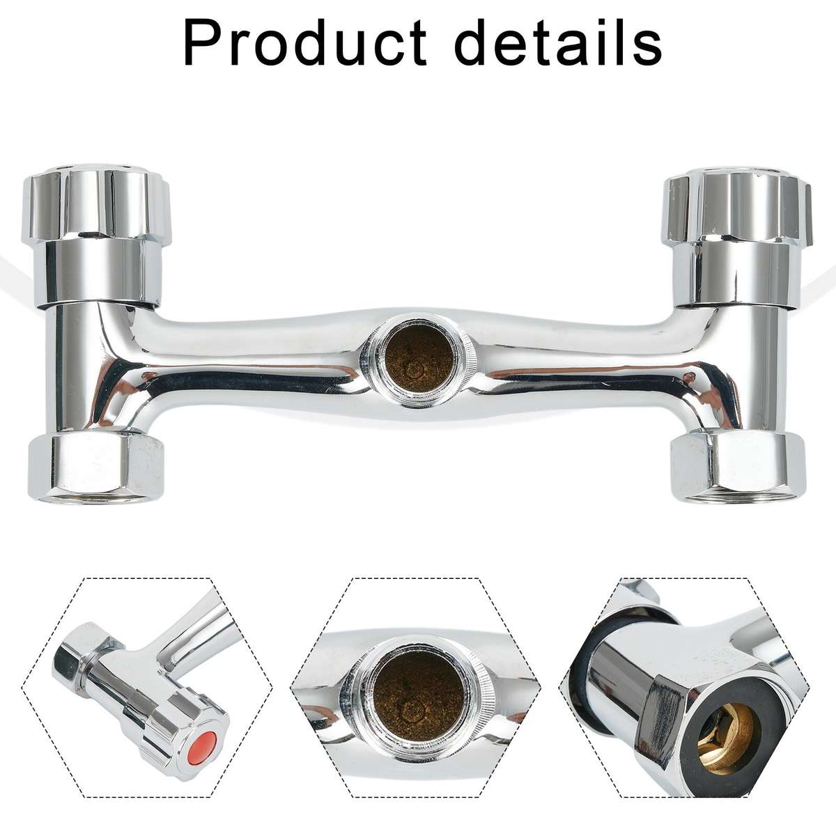 Shower Mixer Valve Valve Water Interface Anti-Reflux Bar Brass Chrome Finish